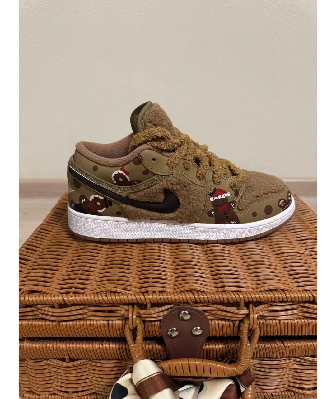 NIKE Коричневые кожаные кроссовки, фото 6
