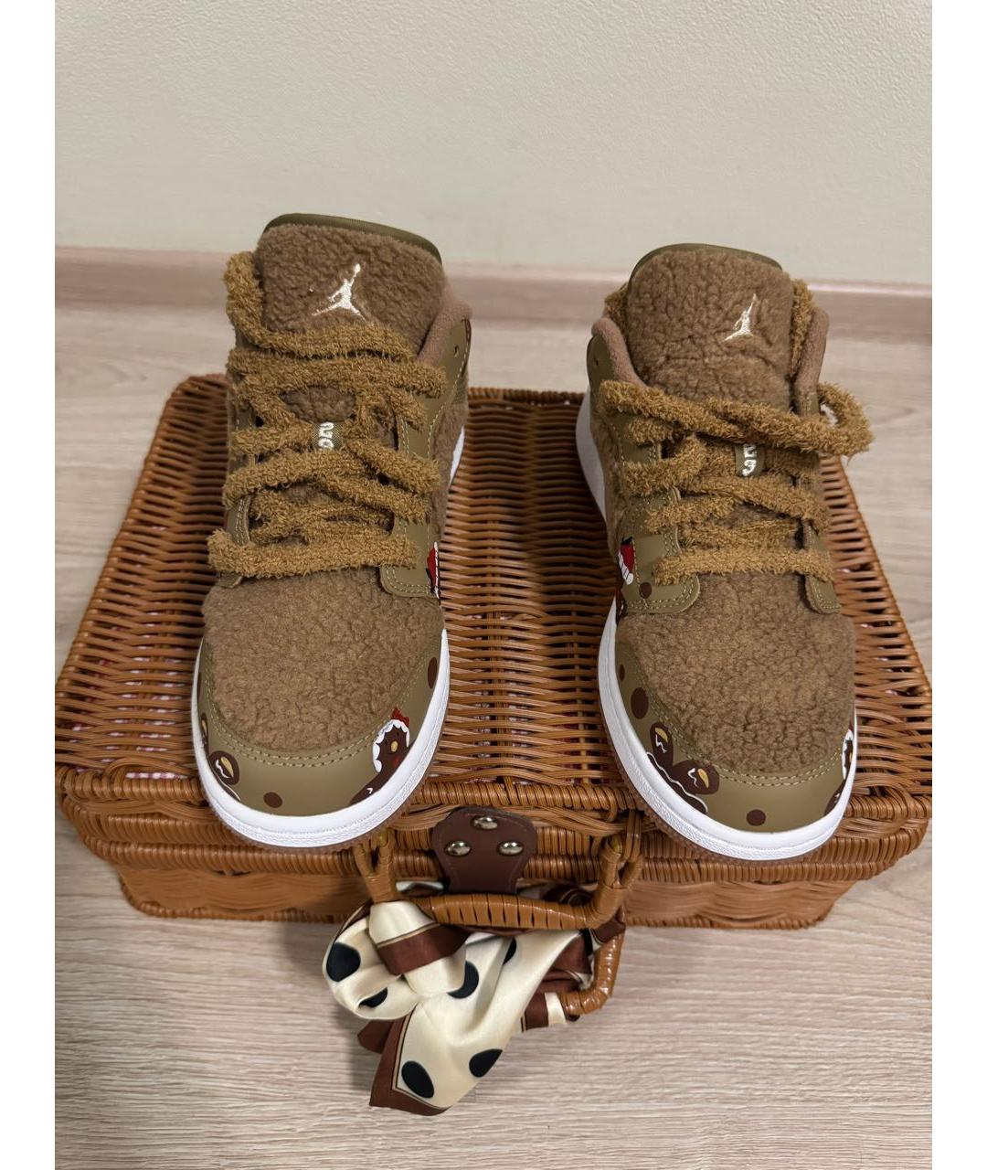 NIKE Коричневые кожаные кроссовки, фото 2