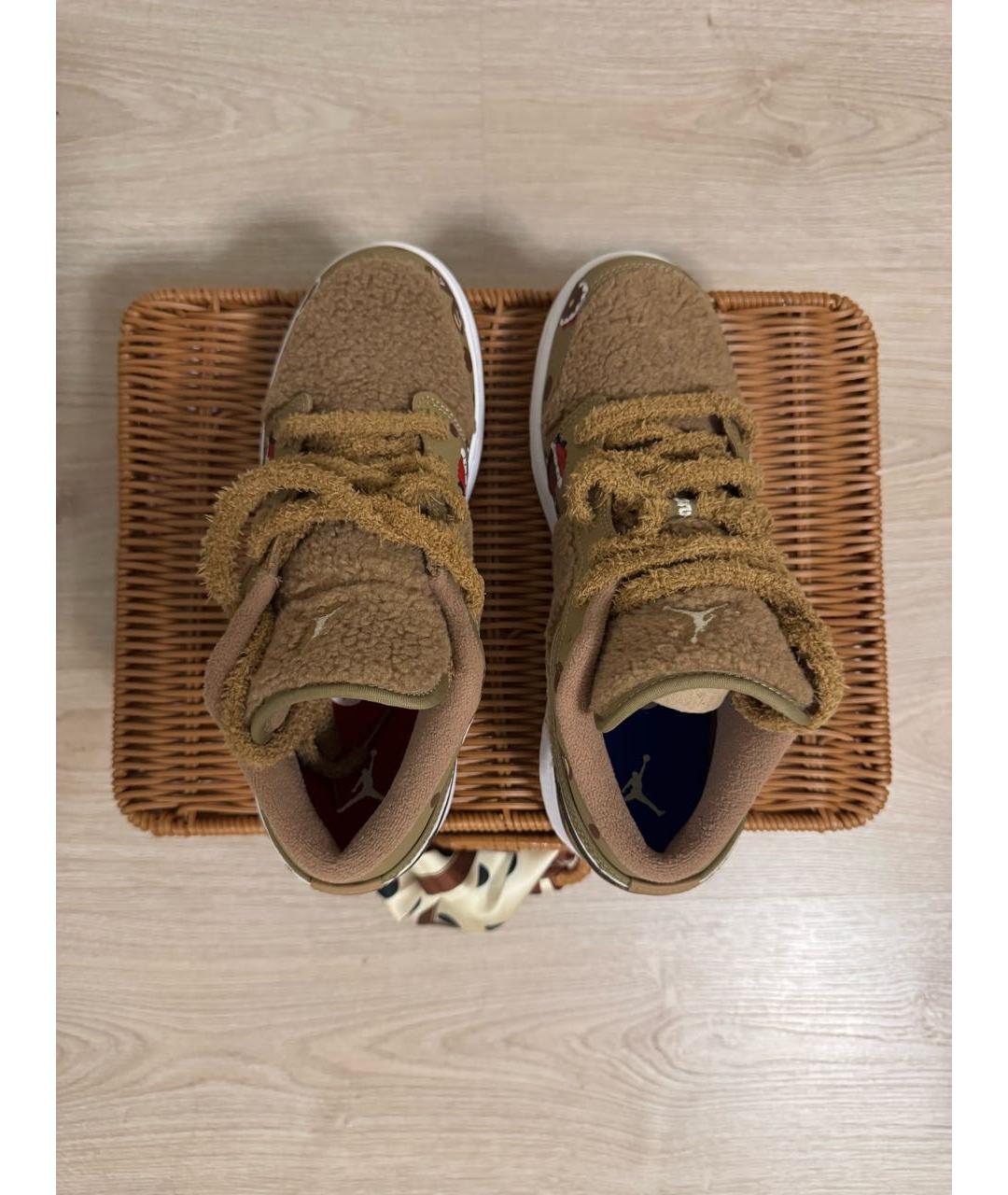 NIKE Коричневые кожаные кроссовки, фото 3