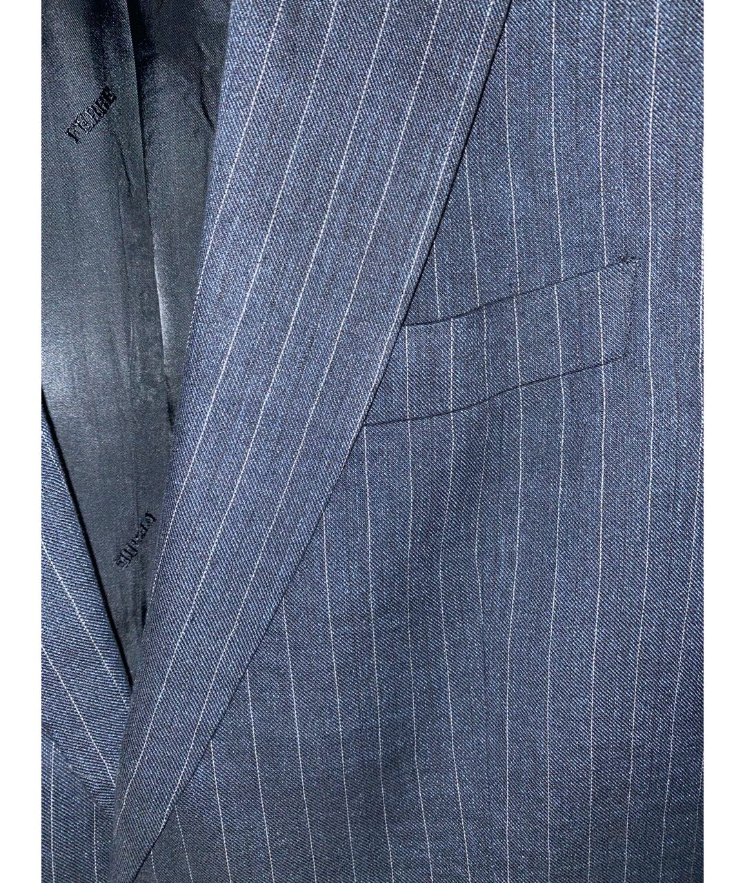 GIANFRANCO FERRE Темно-синий льняной пиджак, фото 4