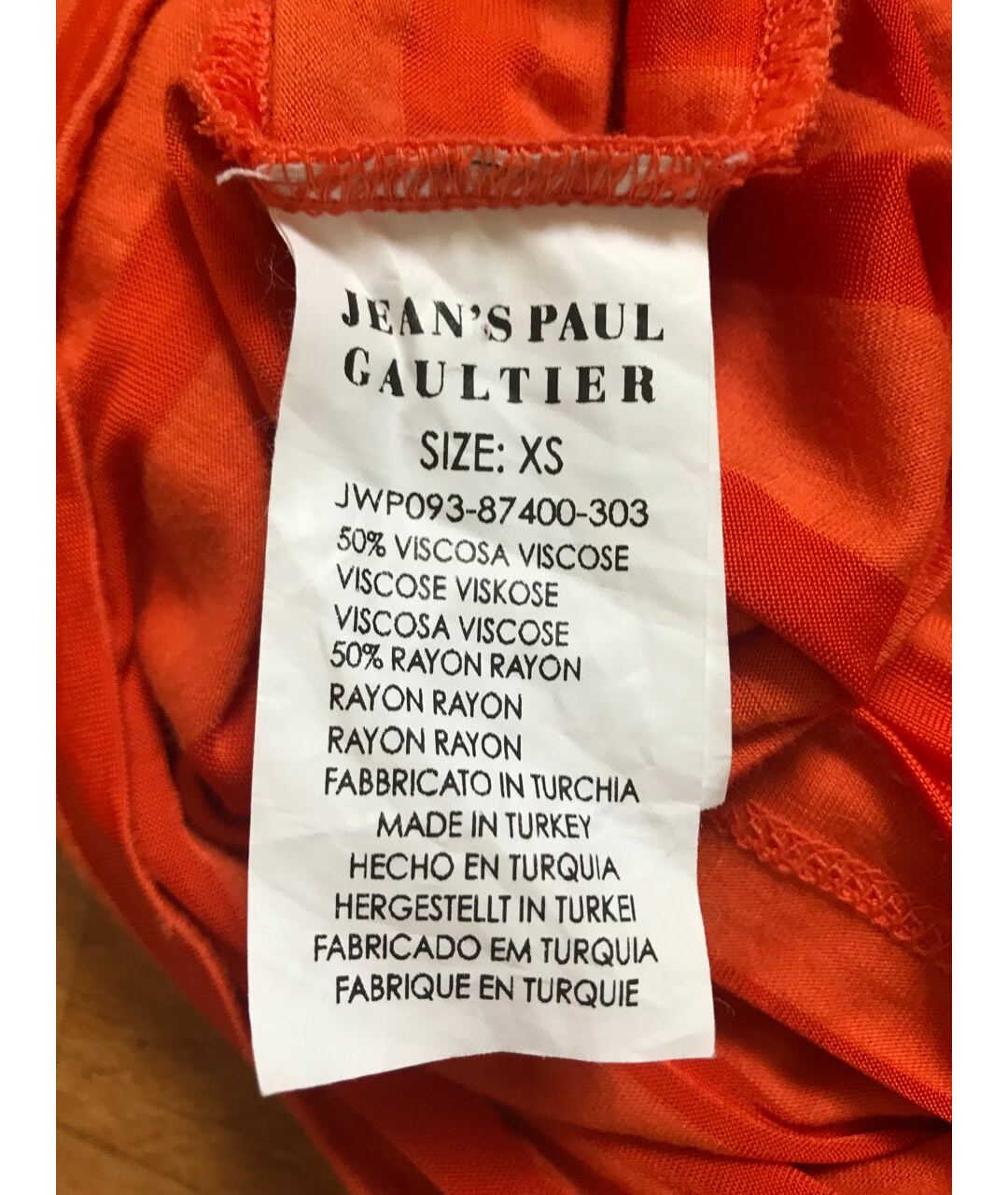 JEAN PAUL GAULTIER Оранжевая вискозная футболка, фото 7