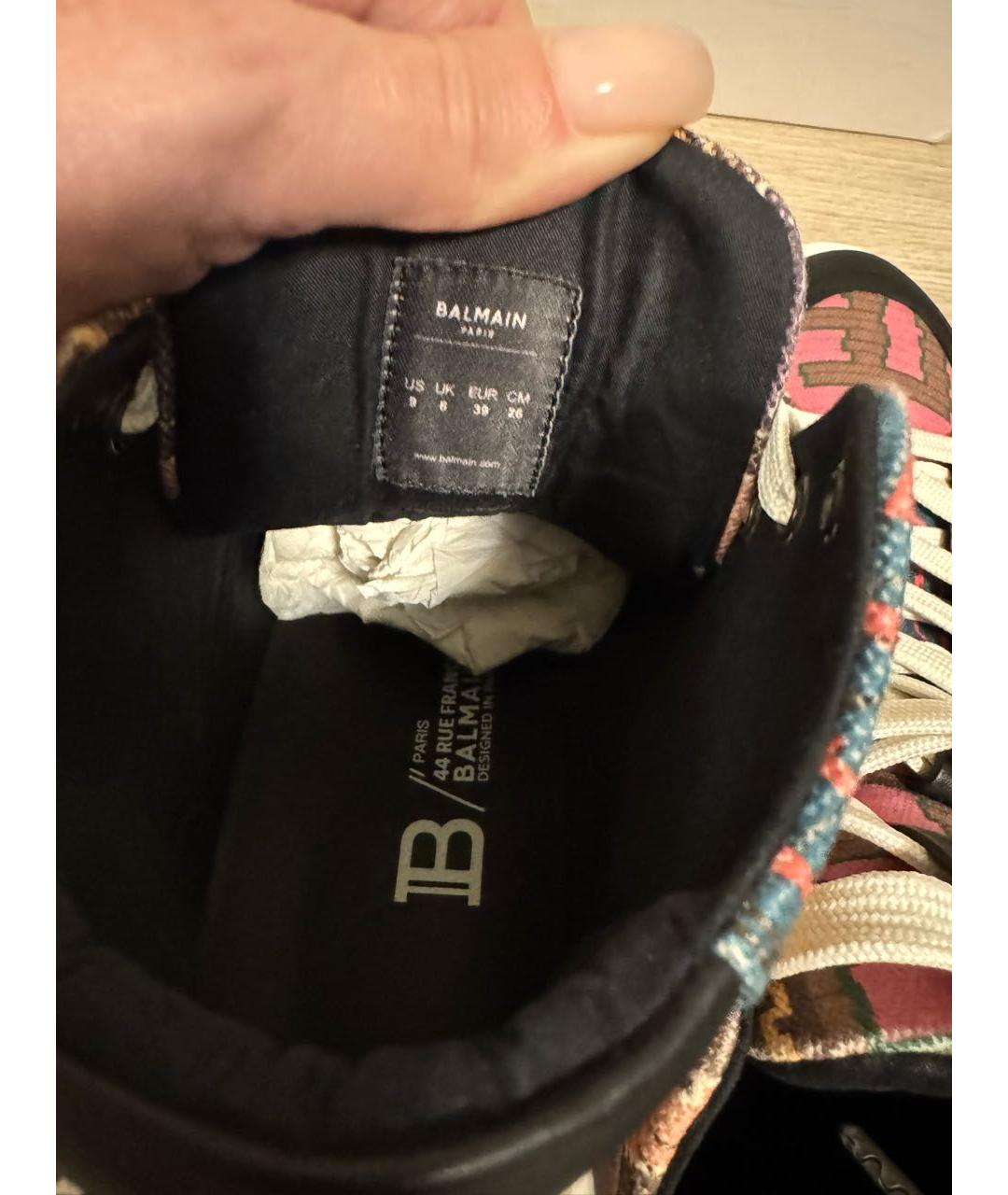 BALMAIN Мульти текстильные кеды, фото 6