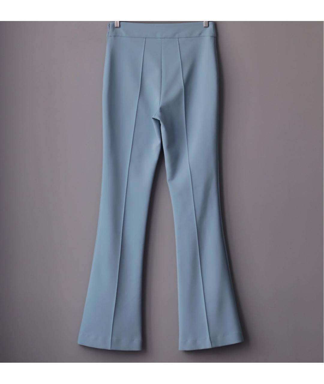 ELISABETTA FRANCHI Голубые полиэстеровые брюки узкие, фото 2