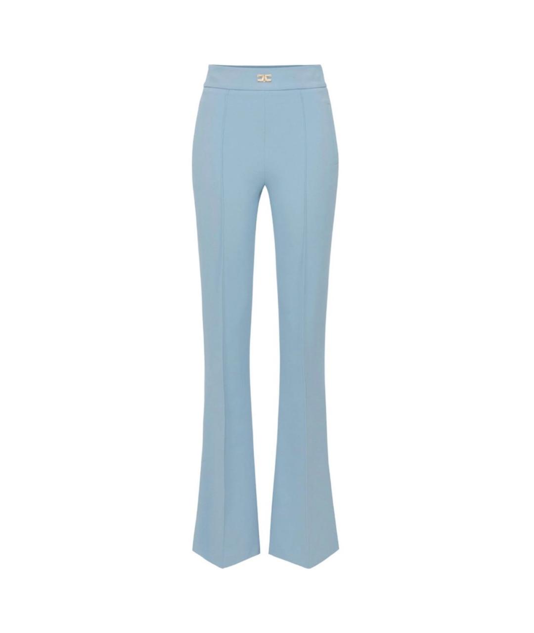 ELISABETTA FRANCHI Голубые полиэстеровые брюки узкие, фото 1