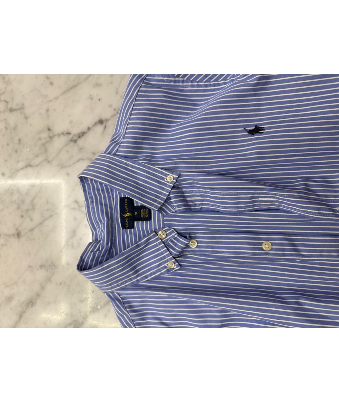 RALPH LAUREN Голубая хлопковая детская рубашка, фото 2
