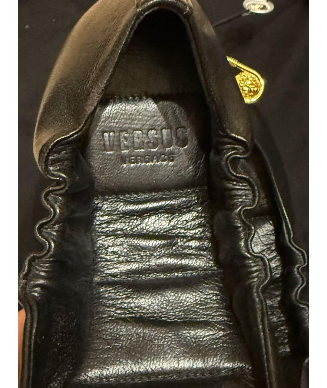 VERSUS VERSACE Черные кожаные балетки, фото 8