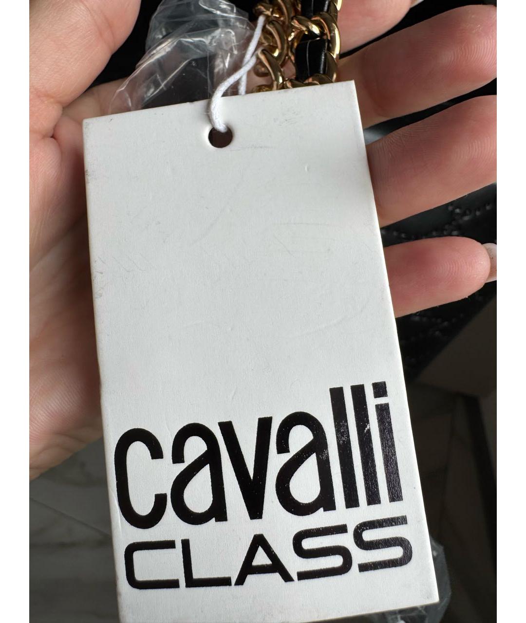 CAVALLI CLASS Черная сумка с короткими ручками из искусственной кожи, фото 6