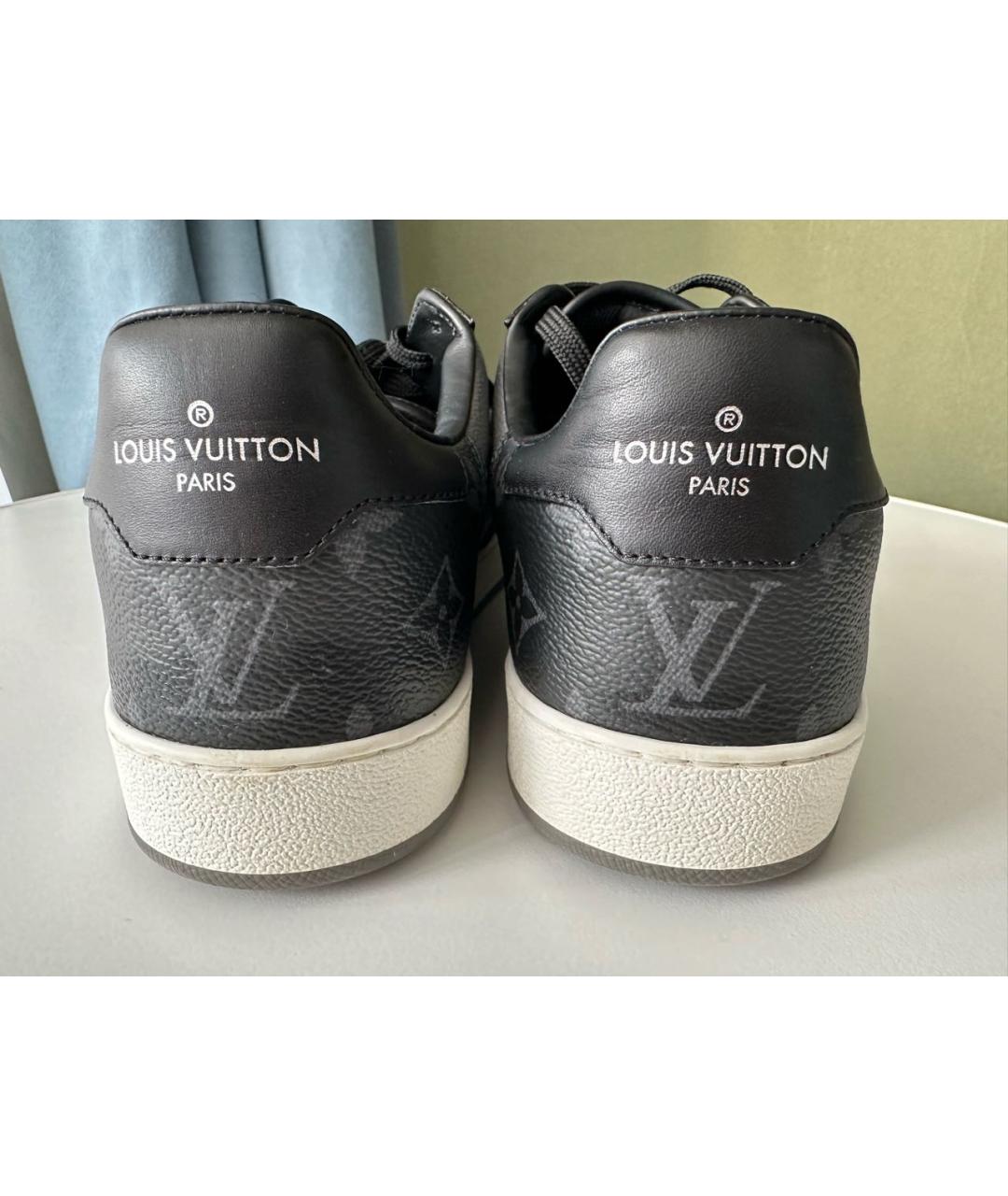 LOUIS VUITTON Антрацитовые низкие кроссовки / кеды, фото 3
