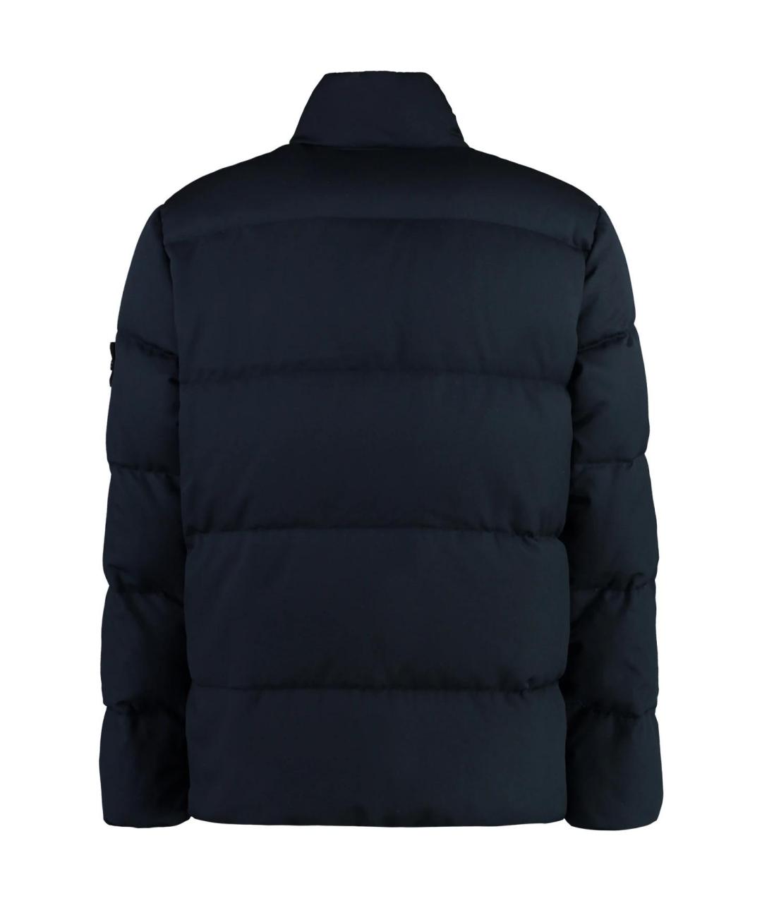 STONE ISLAND Темно-синий пуховик, фото 2