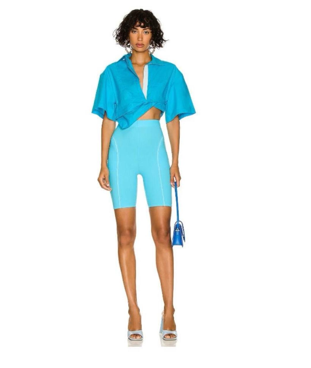 JACQUEMUS Голубые леггинсы и велосипедки, фото 7