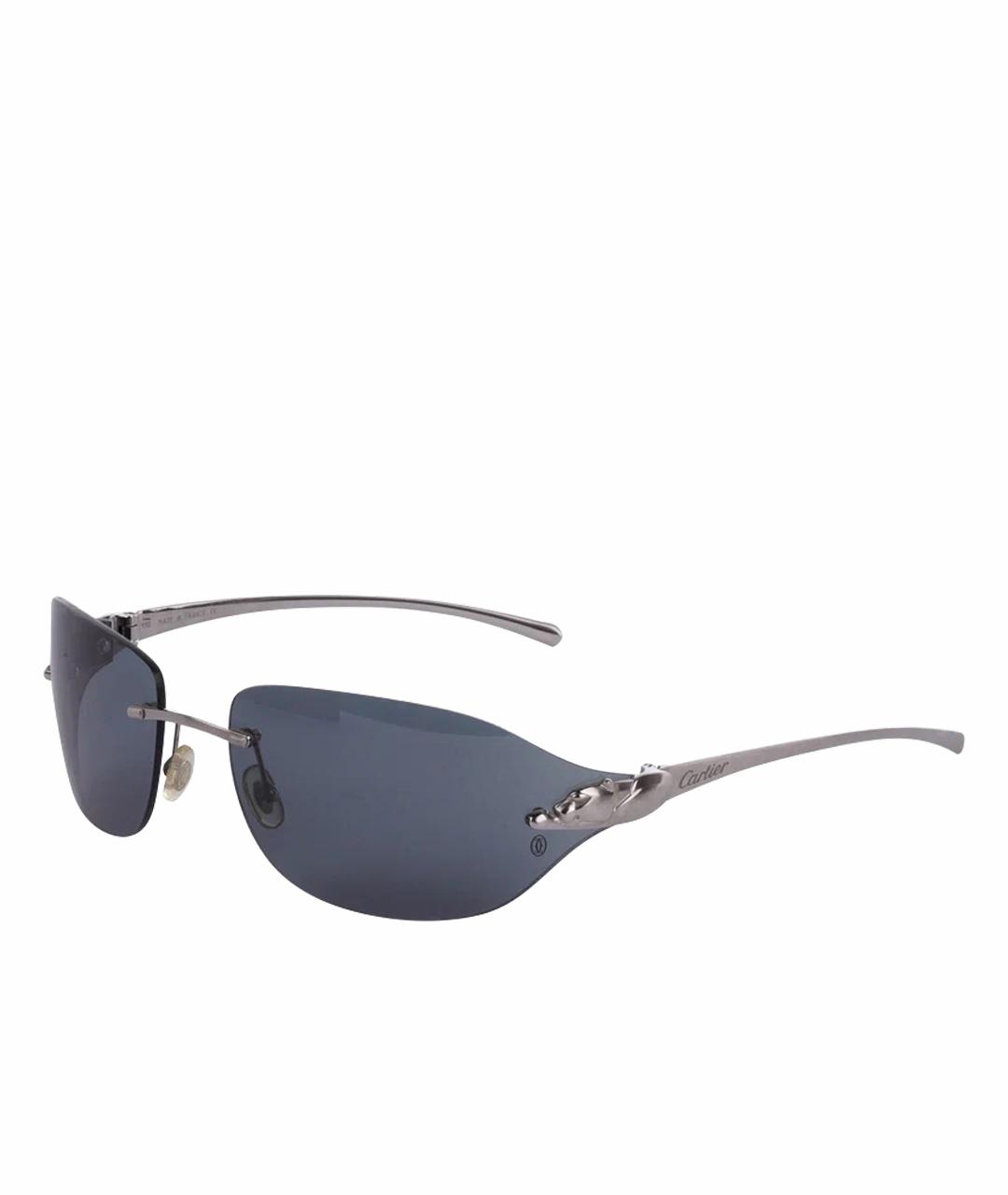 CARTIER Темно-синие металлические солнцезащитные очки, фото 1