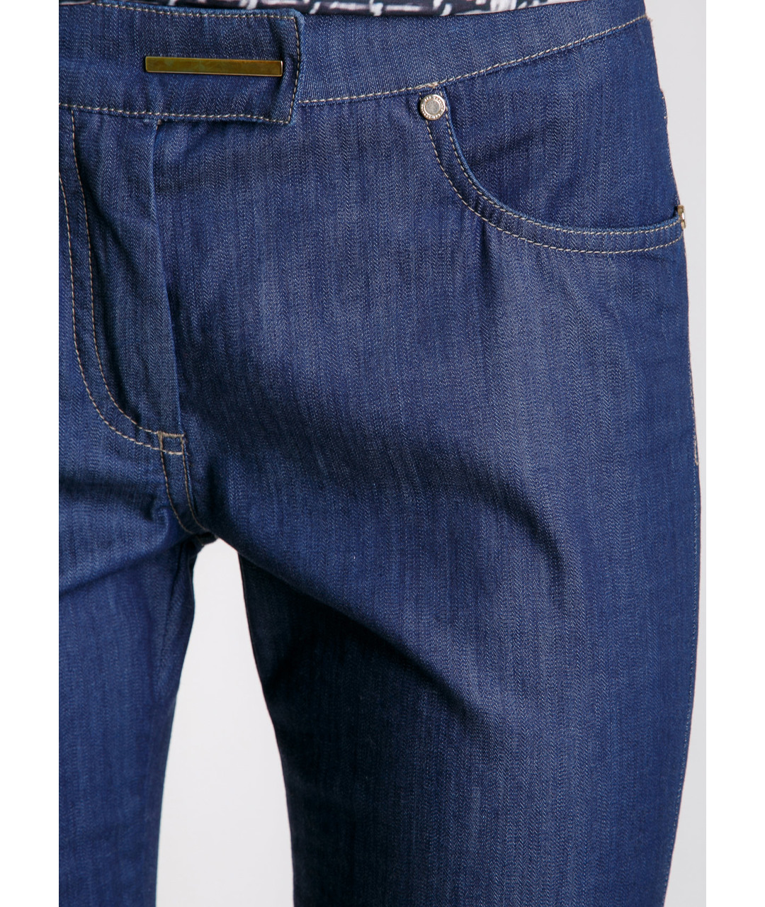 LES COPAINS Синие хлопковые джинсы слим, фото 3