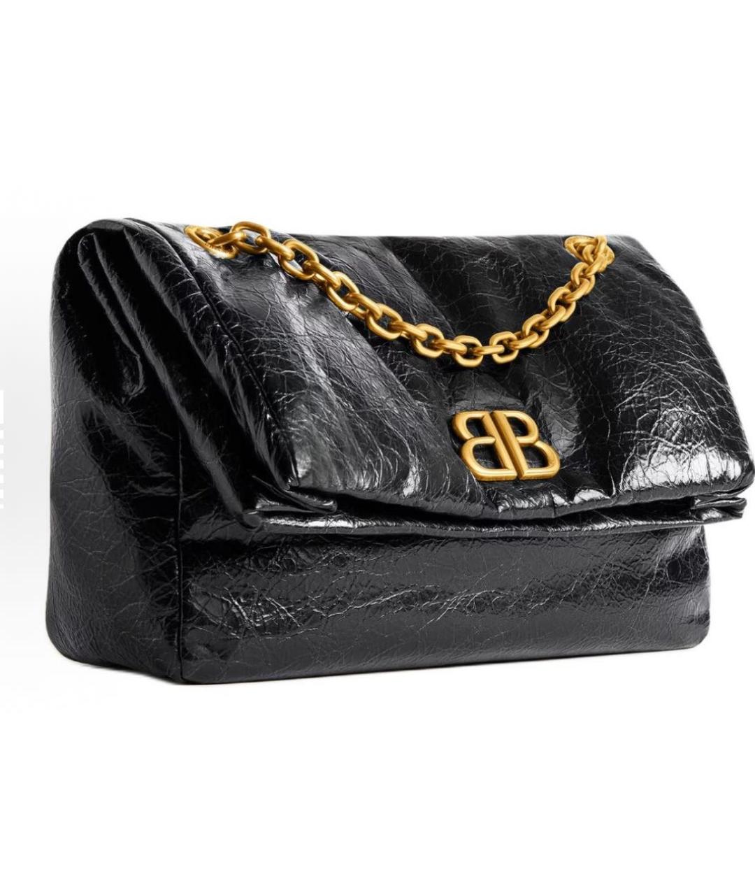 BALENCIAGA Черная сумка через плечо из лакированной кожи, фото 3