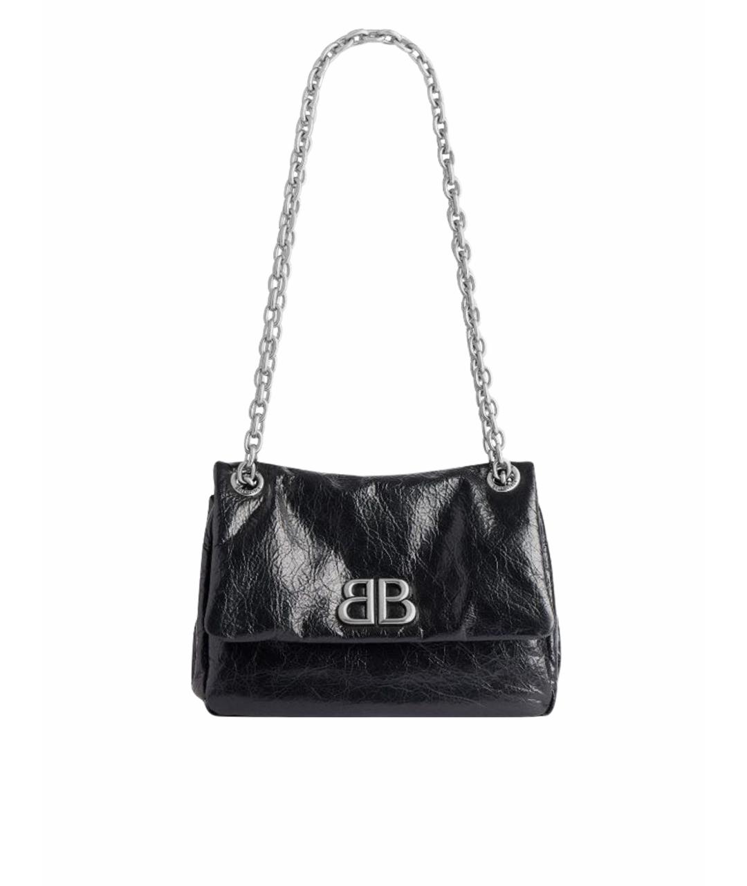 BALENCIAGA Черная сумка через плечо из лакированной кожи, фото 1