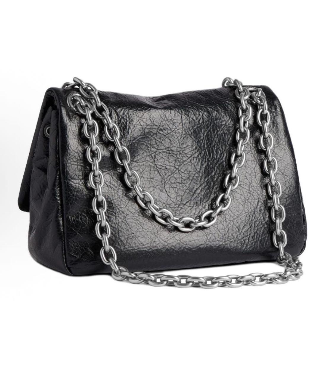 BALENCIAGA Черная сумка через плечо из лакированной кожи, фото 4