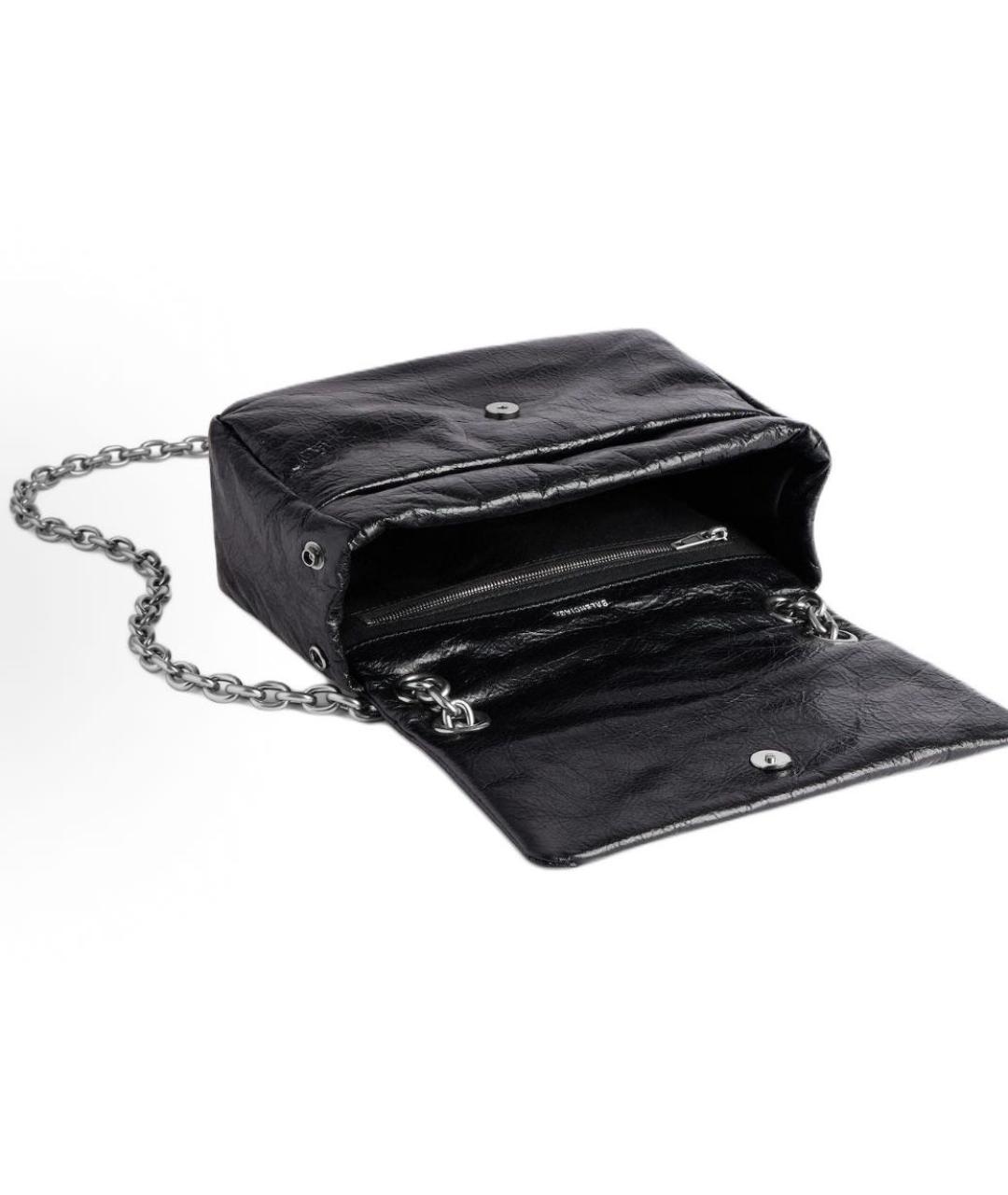 BALENCIAGA Черная сумка через плечо из лакированной кожи, фото 5