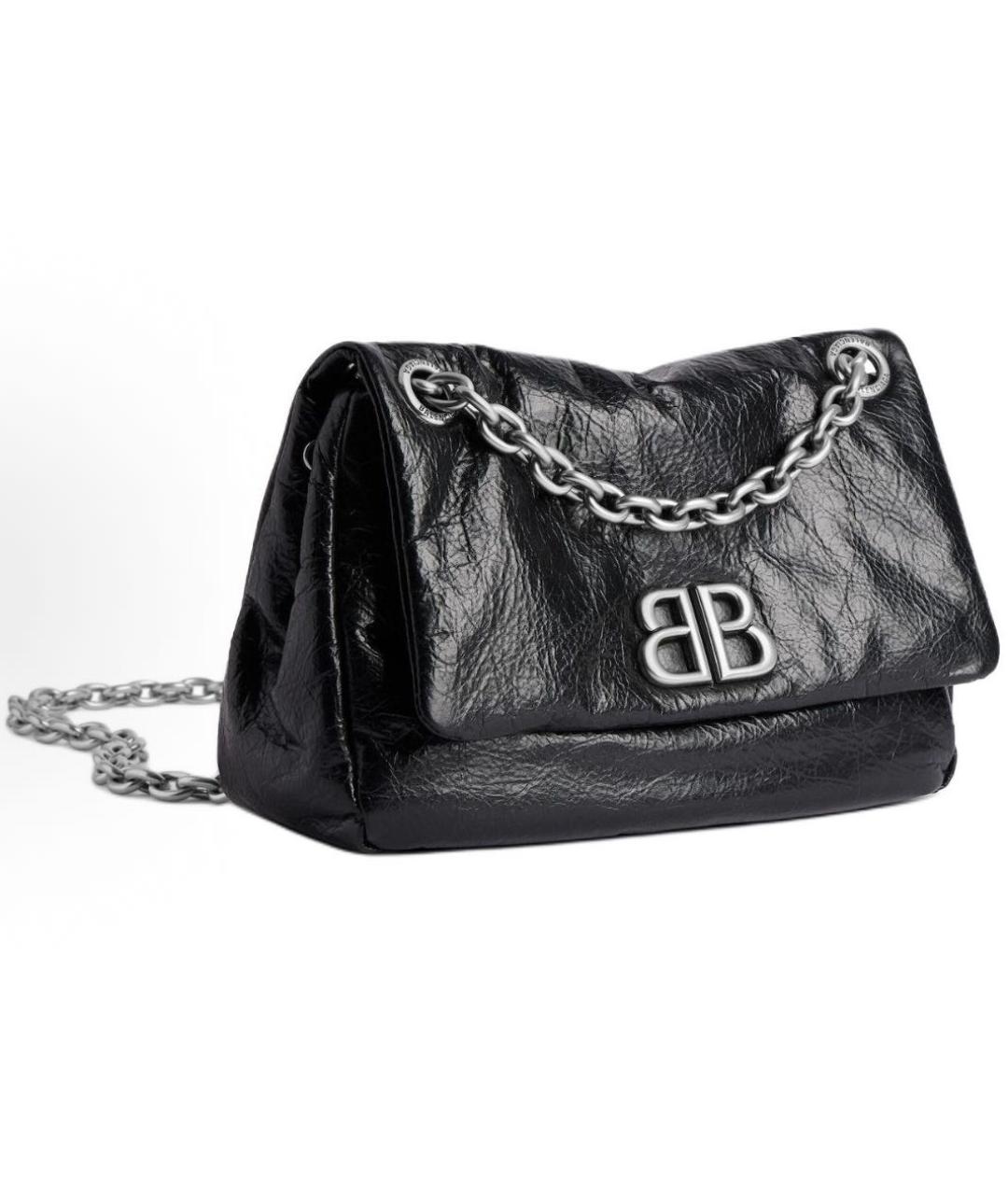 BALENCIAGA Черная сумка через плечо из лакированной кожи, фото 3