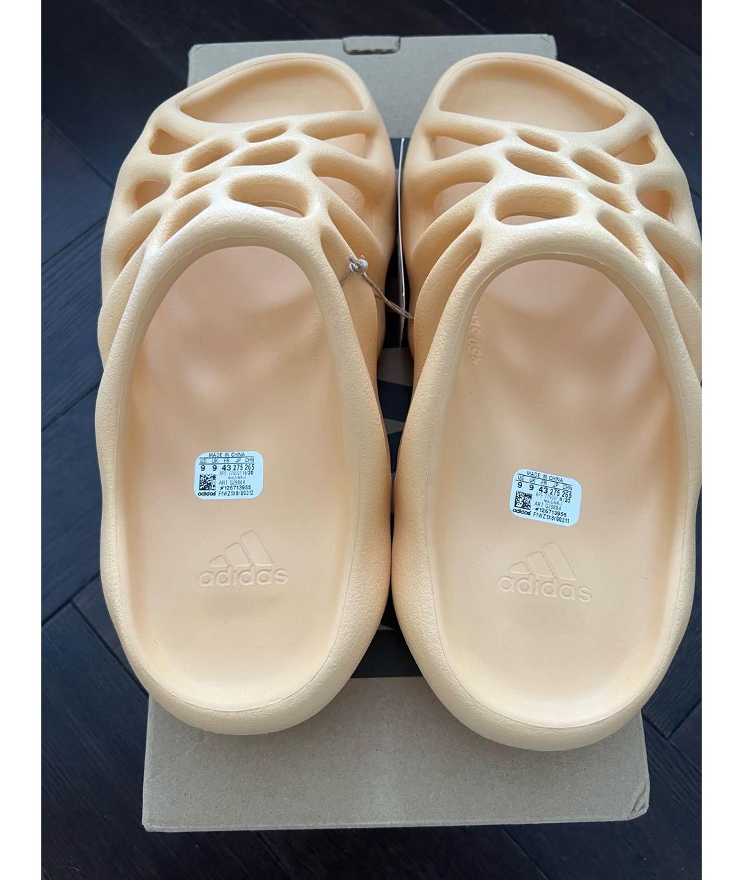ADIDAS YEEZY Оранжевое резиновые шлепанцы, фото 2