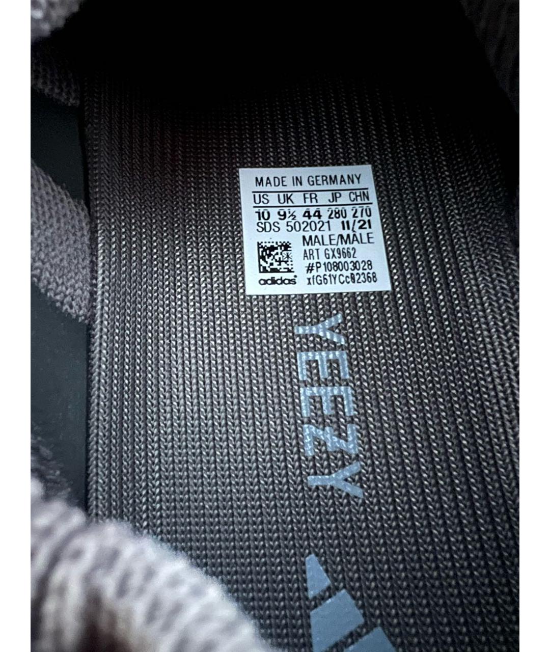 ADIDAS YEEZY Антрацитовые низкие кроссовки / кеды, фото 3