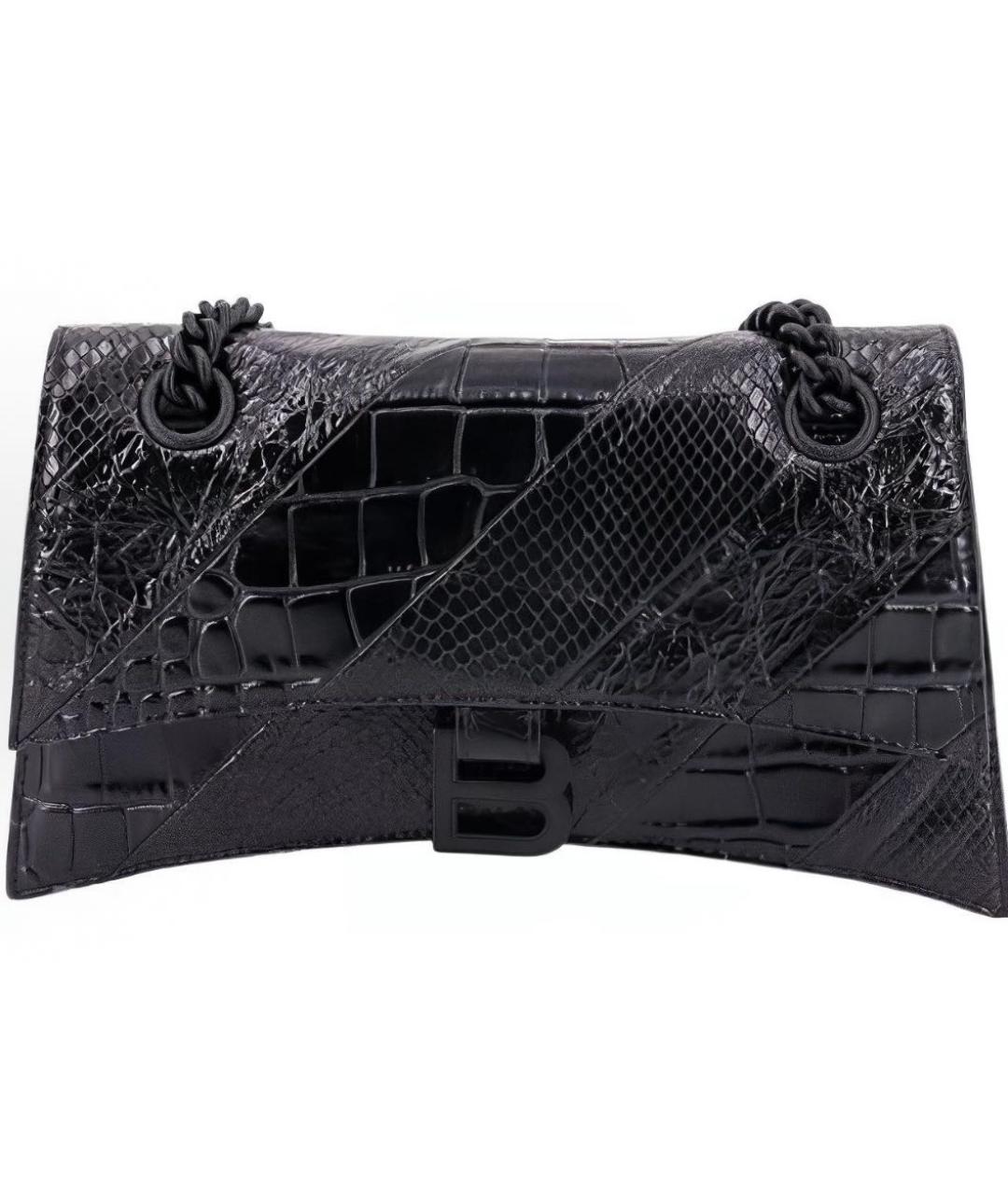 BALENCIAGA Черная сумка через плечо из лакированной кожи, фото 2