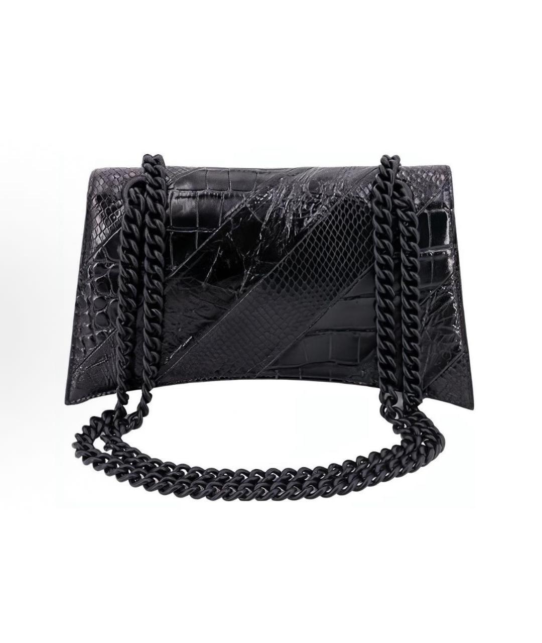 BALENCIAGA Черная сумка через плечо из лакированной кожи, фото 5