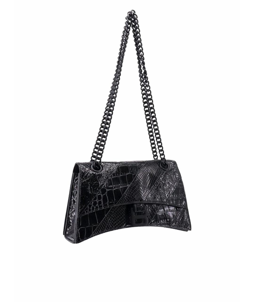BALENCIAGA Черная сумка через плечо из лакированной кожи, фото 1