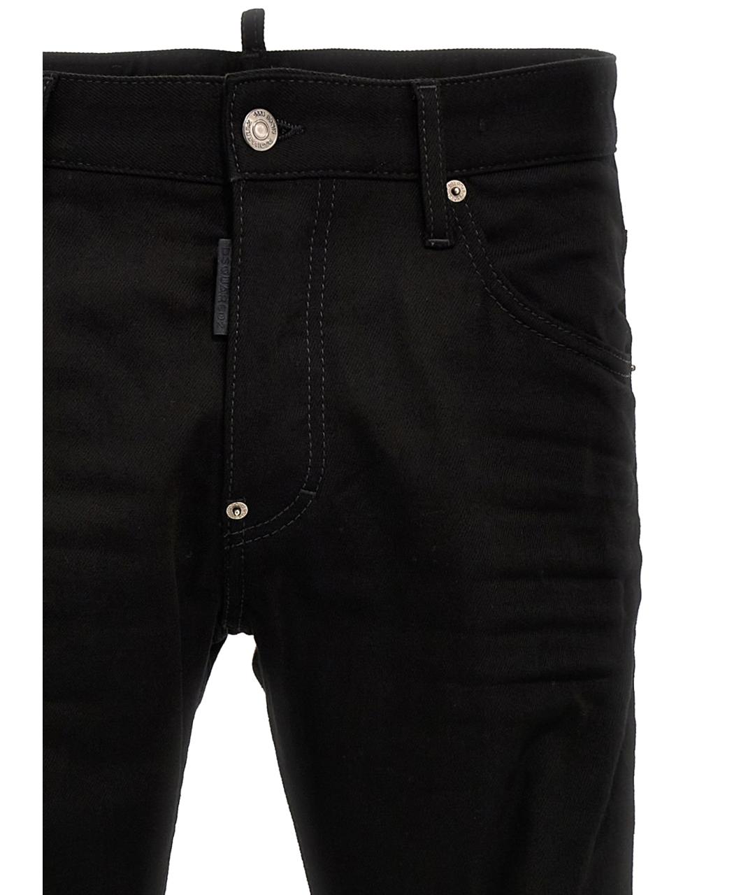 DSQUARED2 Черные хлопковые прямые джинсы, фото 3