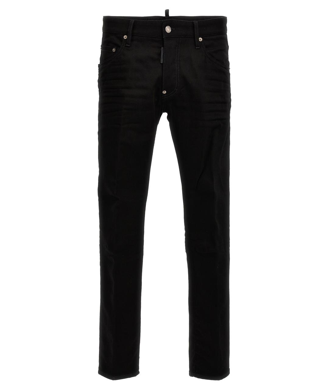 DSQUARED2 Черные хлопковые прямые джинсы, фото 1