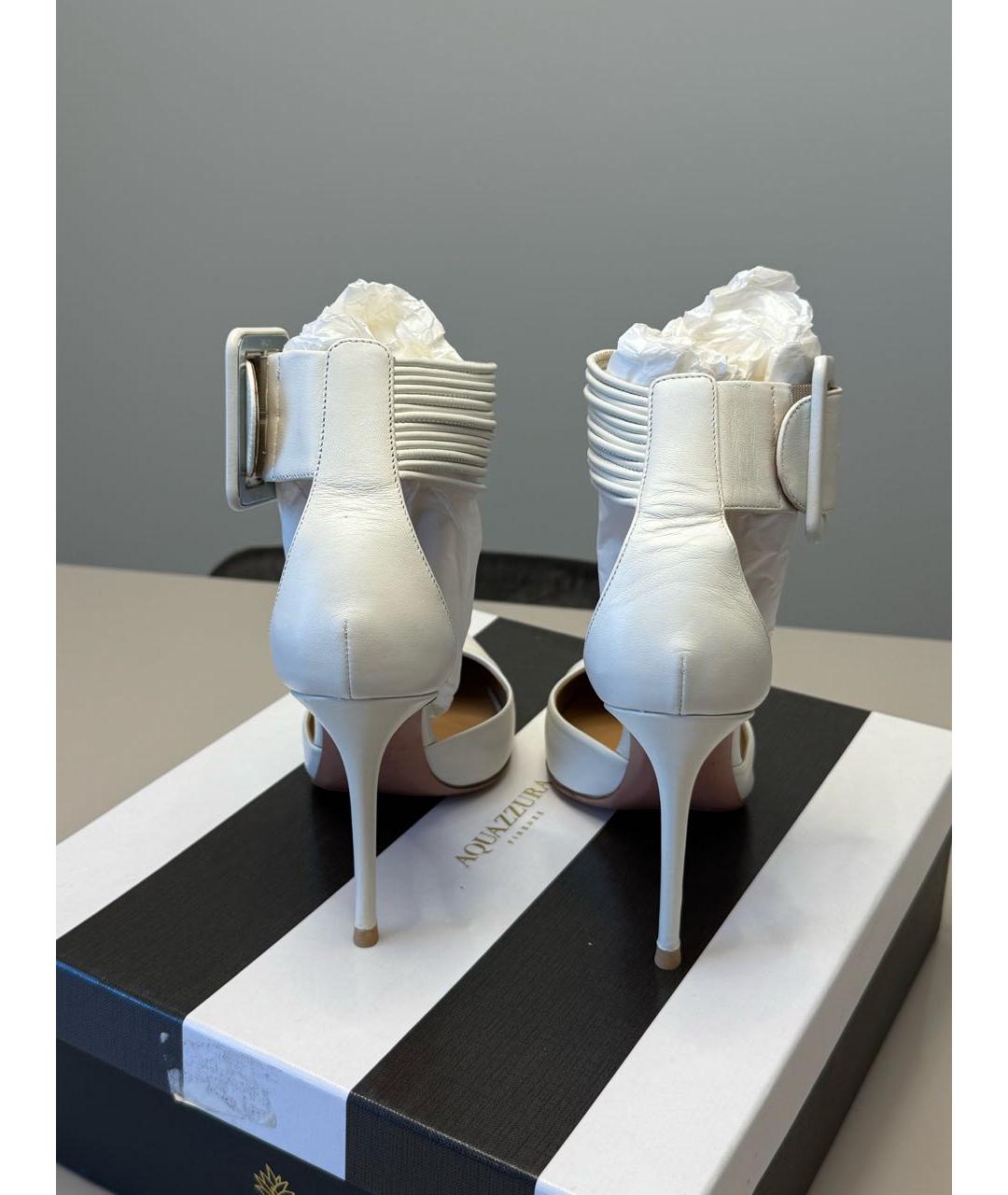 AQUAZZURA Белые кожаные туфли, фото 2