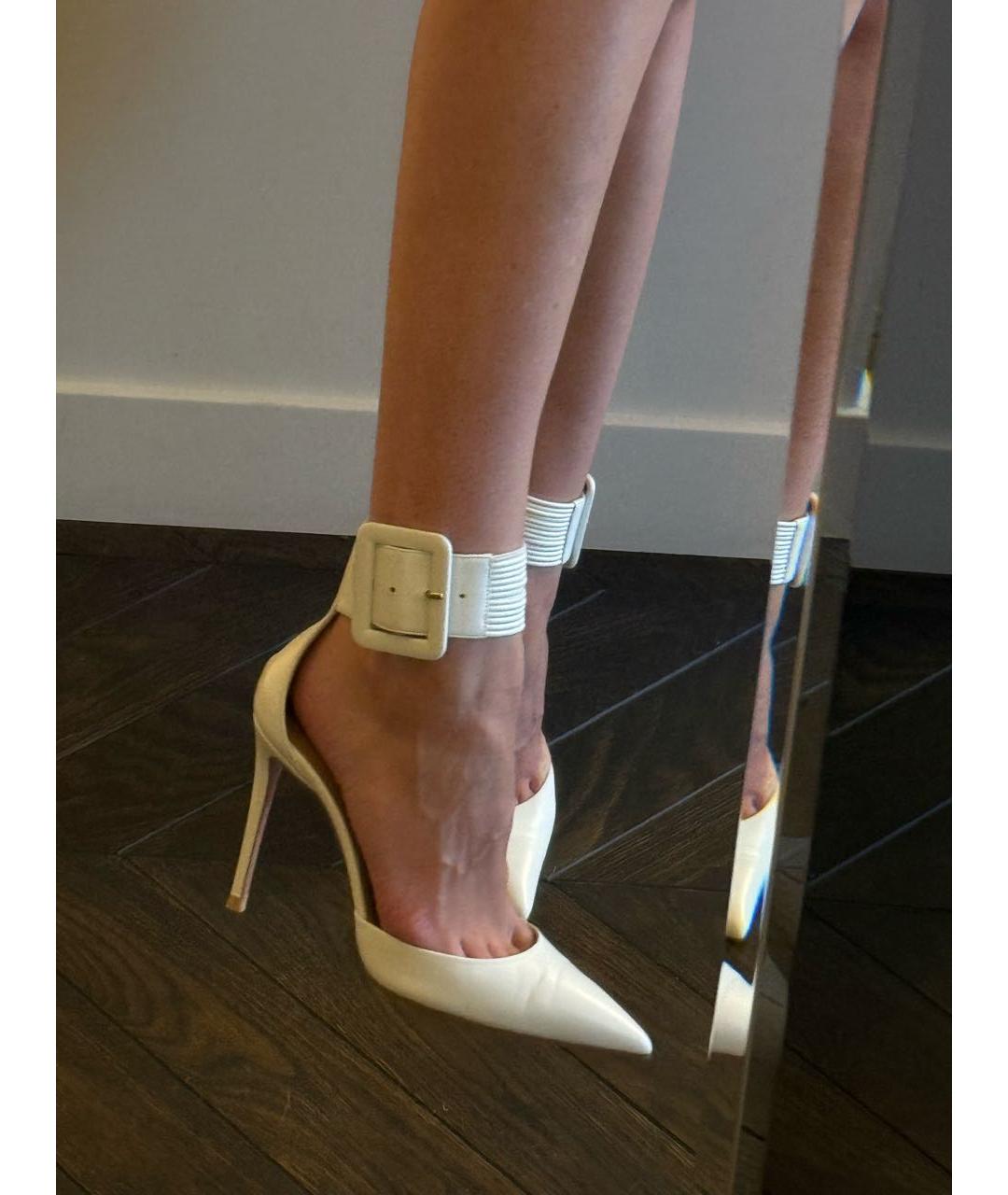AQUAZZURA Белые кожаные туфли, фото 6