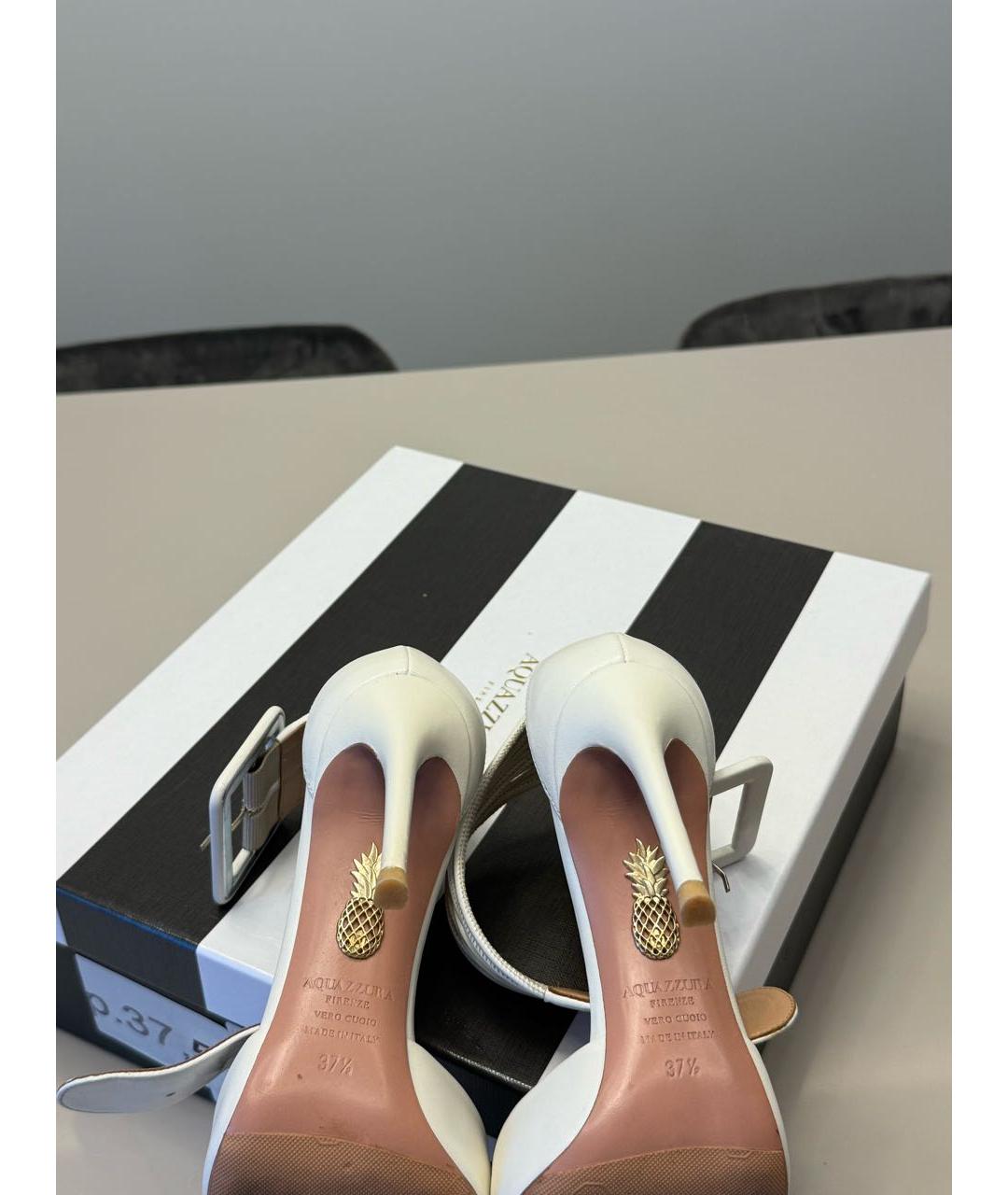 AQUAZZURA Белые кожаные туфли, фото 5