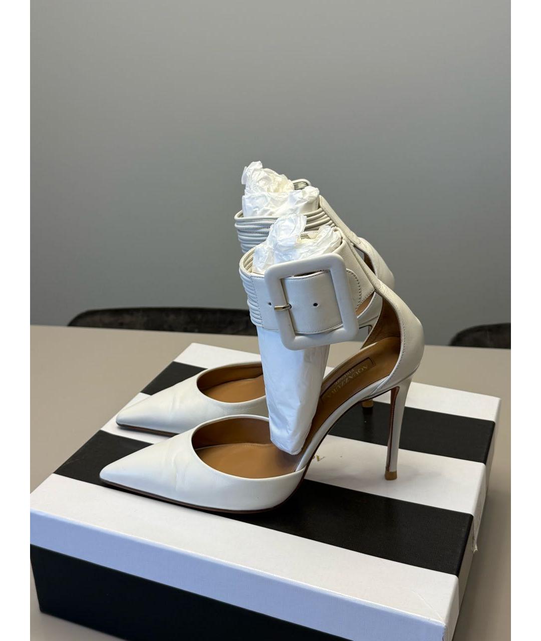 AQUAZZURA Белые кожаные туфли, фото 7