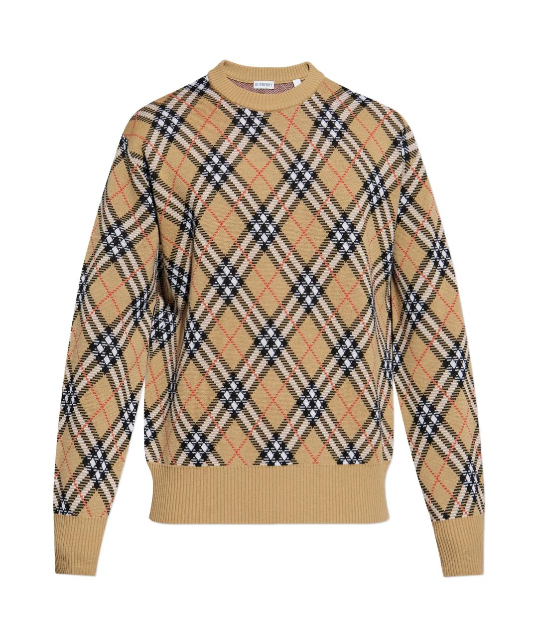 BURBERRY Бежевый шерстяной джемпер / свитер, фото 1