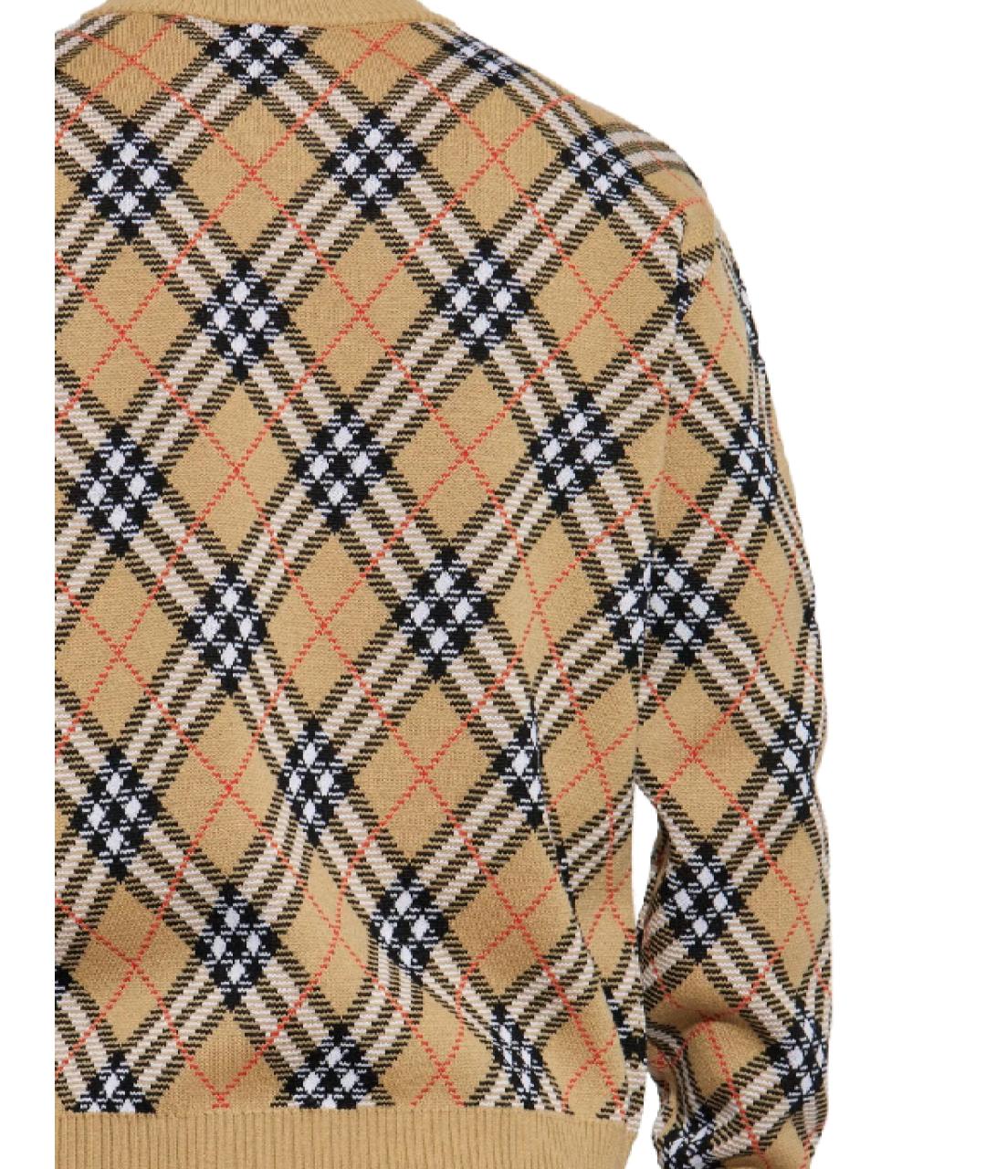 BURBERRY Бежевый шерстяной джемпер / свитер, фото 3