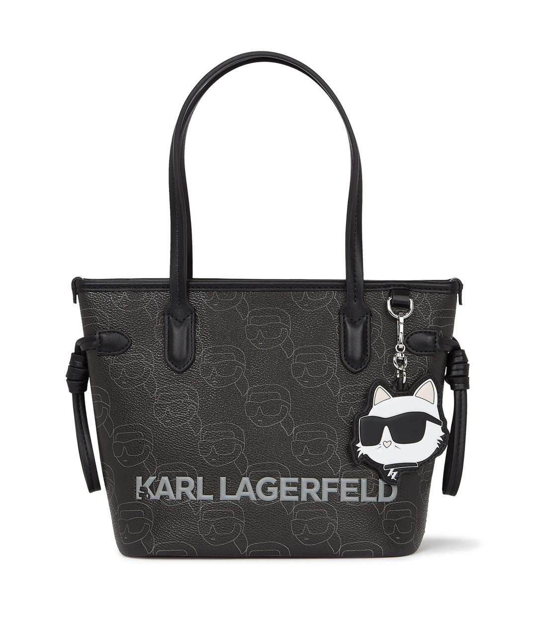 KARL LAGERFELD Черная сумка тоут, фото 1