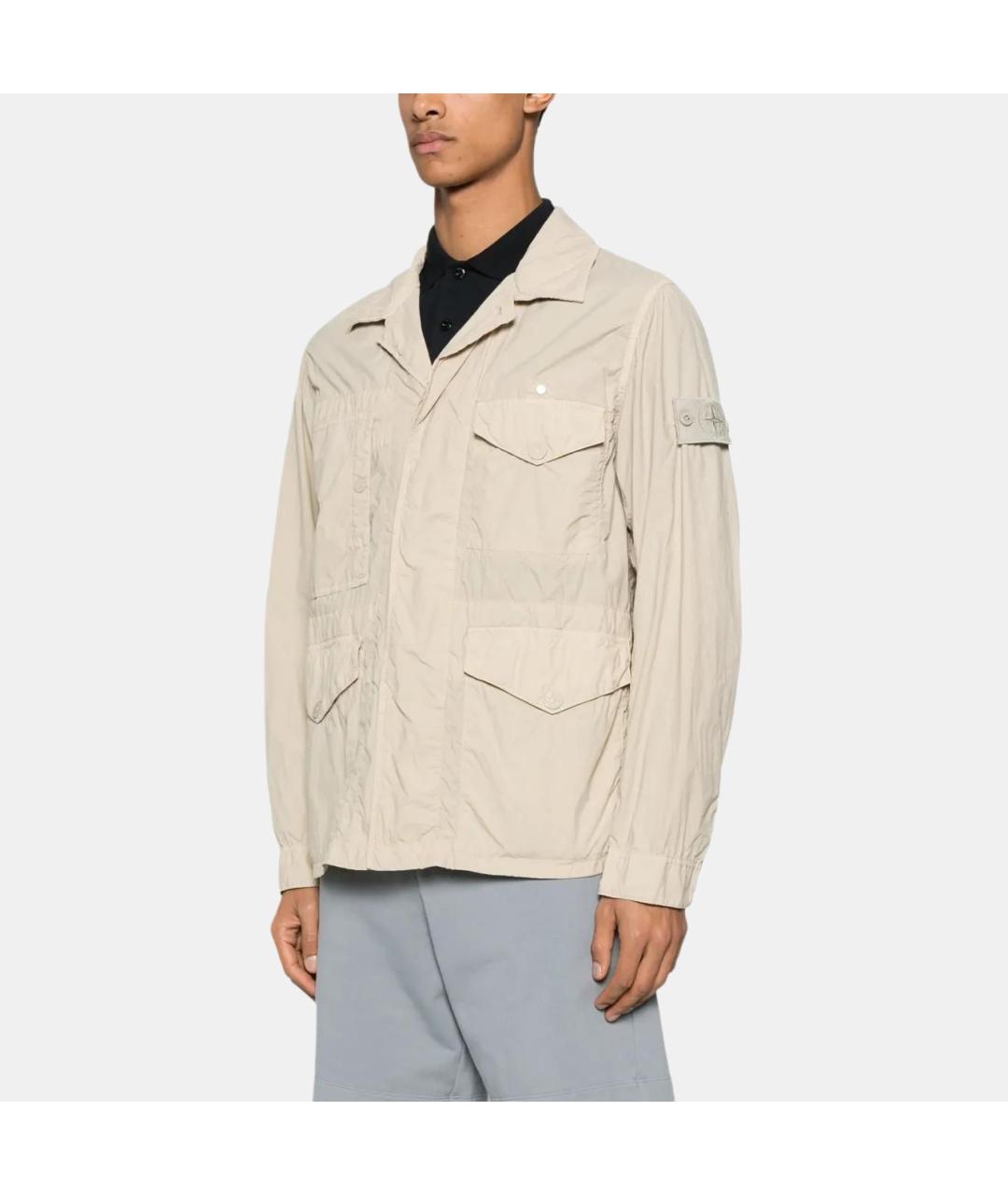 STONE ISLAND Бежевая полиамидовая куртка, фото 3