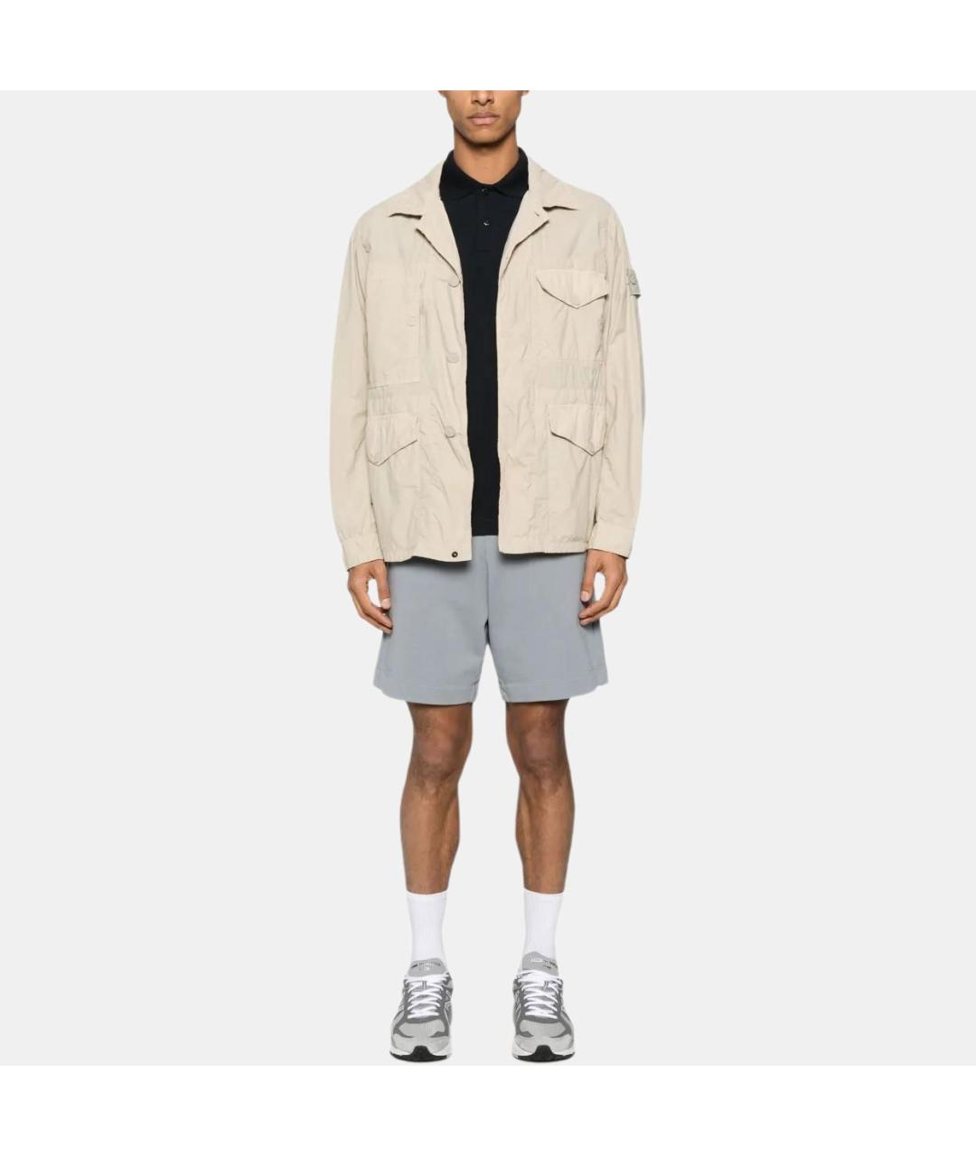 STONE ISLAND Бежевая полиамидовая куртка, фото 2