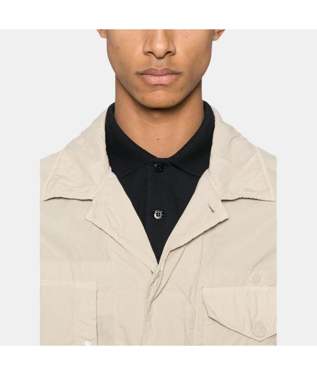 STONE ISLAND Бежевая полиамидовая куртка, фото 5