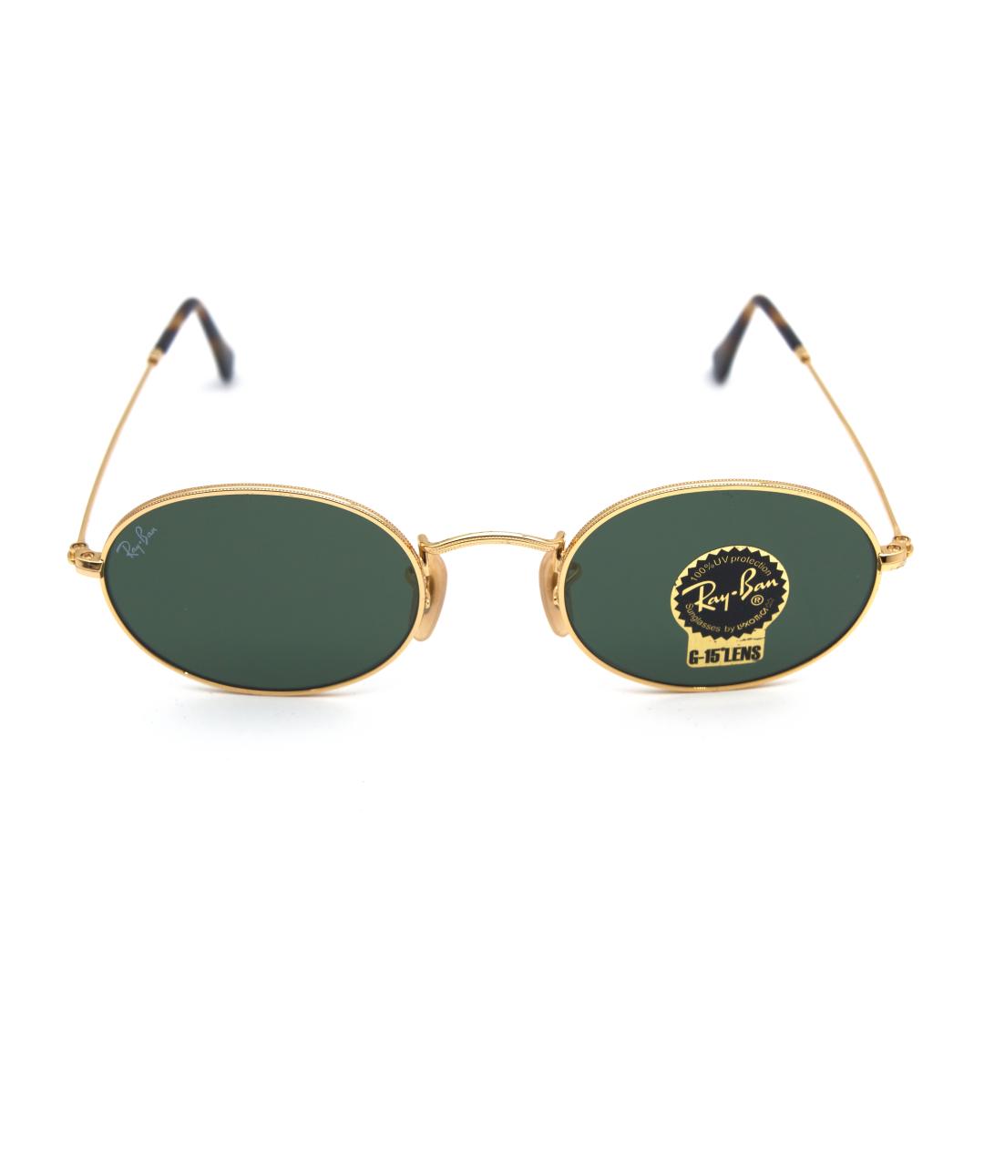 RAY BAN Золотые металлические солнцезащитные очки, фото 2