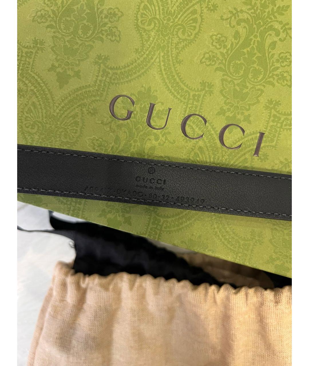 GUCCI Черный кожаный ремень, фото 4