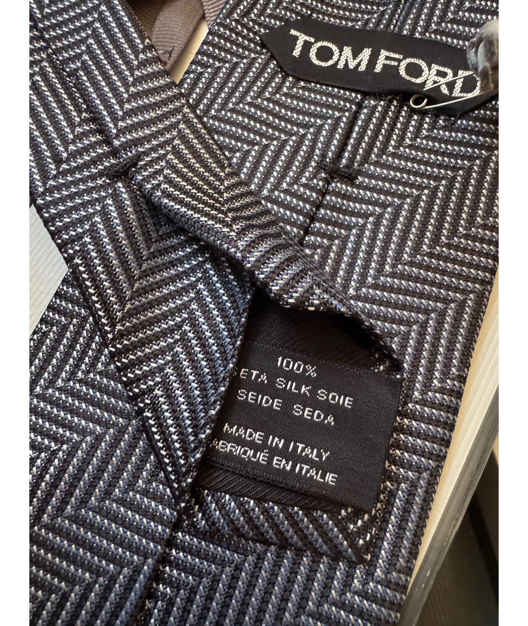 TOM FORD Серый шелковый галстук, фото 6