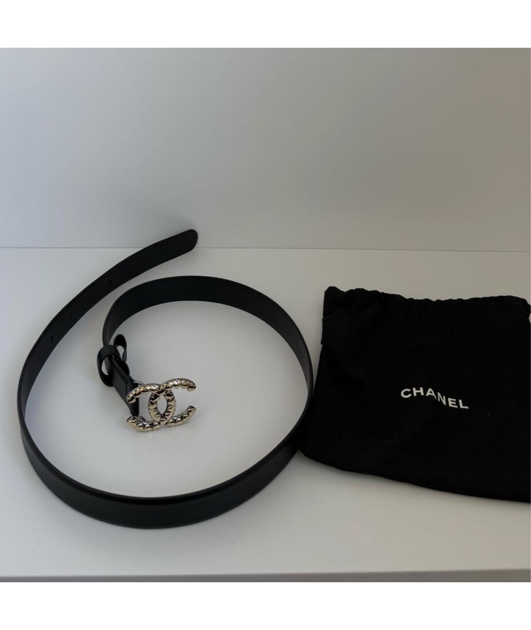 CHANEL Черный кожаный ремень, фото 3