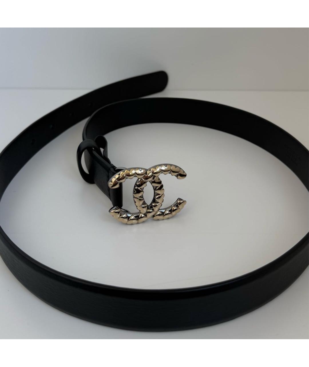 CHANEL Черный кожаный ремень, фото 5