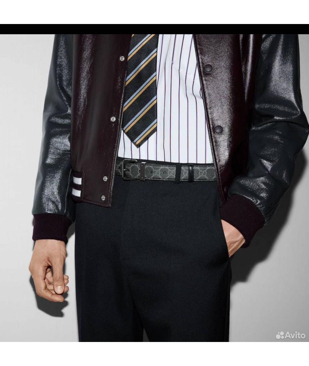 GUCCI Черный кожаный ремень, фото 3