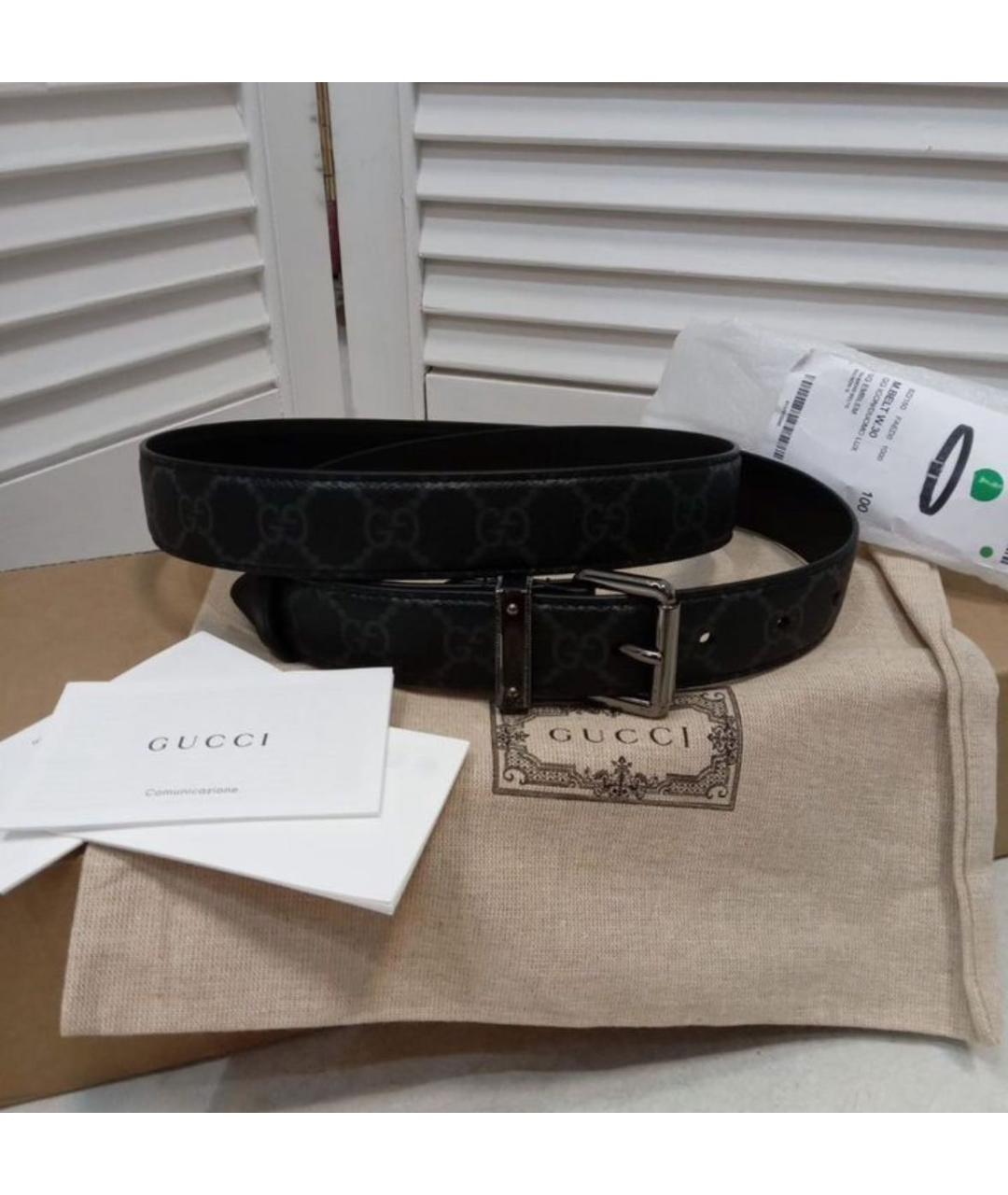 GUCCI Черный кожаный ремень, фото 4