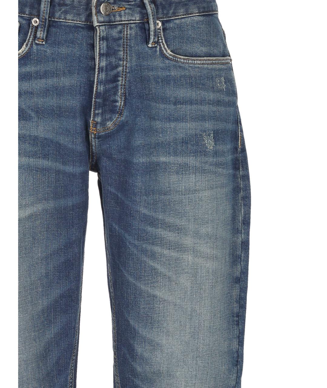 EMPORIO ARMANI Синие хлопковые прямые джинсы, фото 2