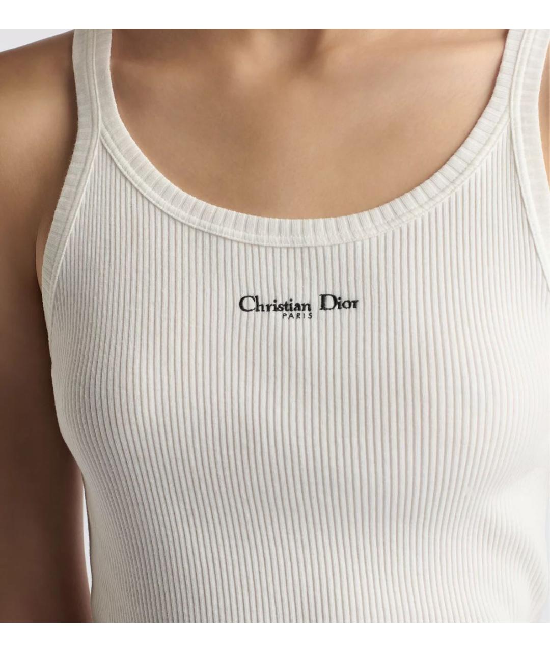 CHRISTIAN DIOR Белая хлопковая майка, фото 2