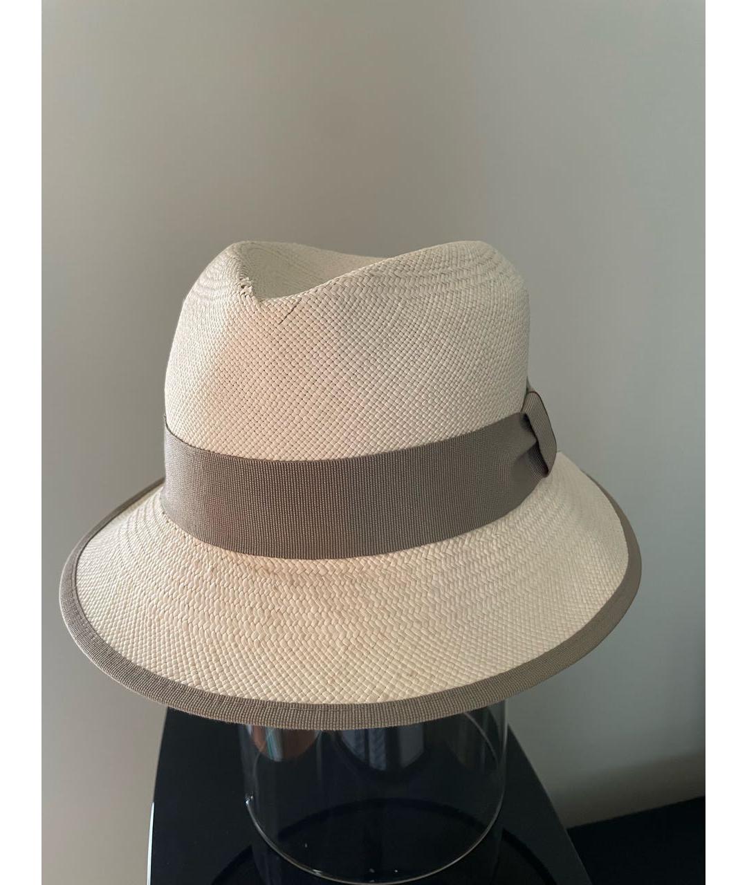 LORO PIANA Бежевая соломенная шляпа, фото 4