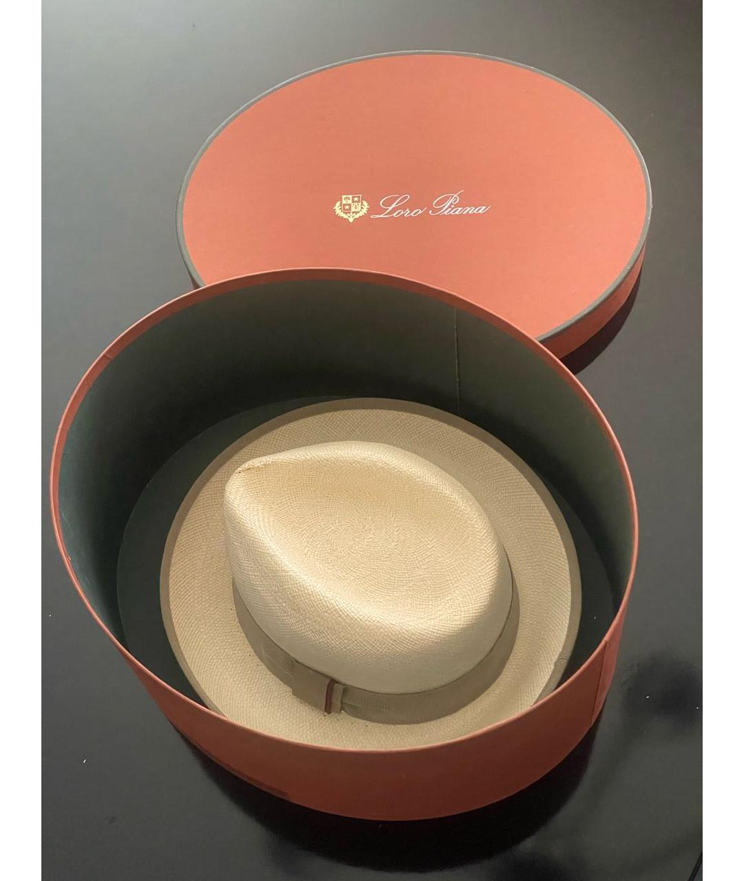 LORO PIANA Бежевая соломенная шляпа, фото 5