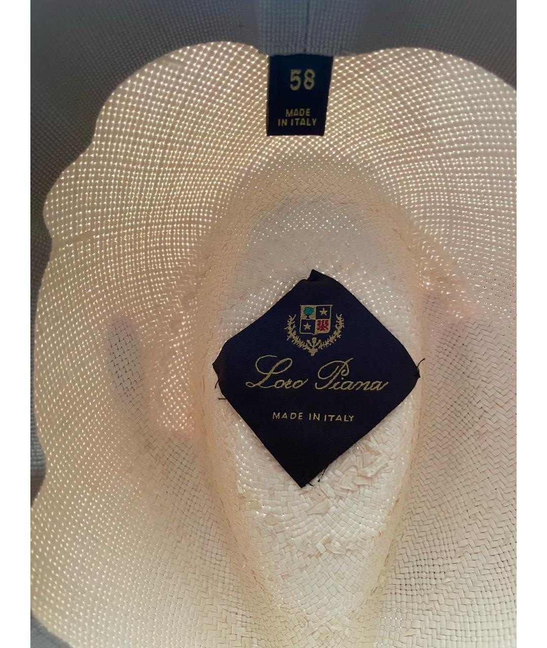 LORO PIANA Бежевая соломенная шляпа, фото 7